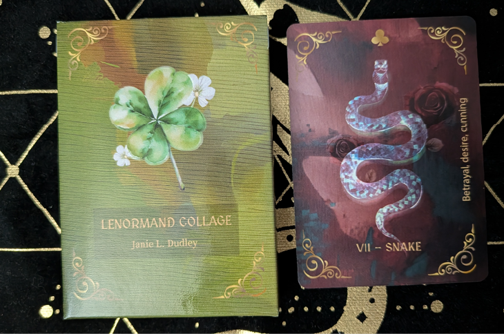 Lenormand Collage deck box and card