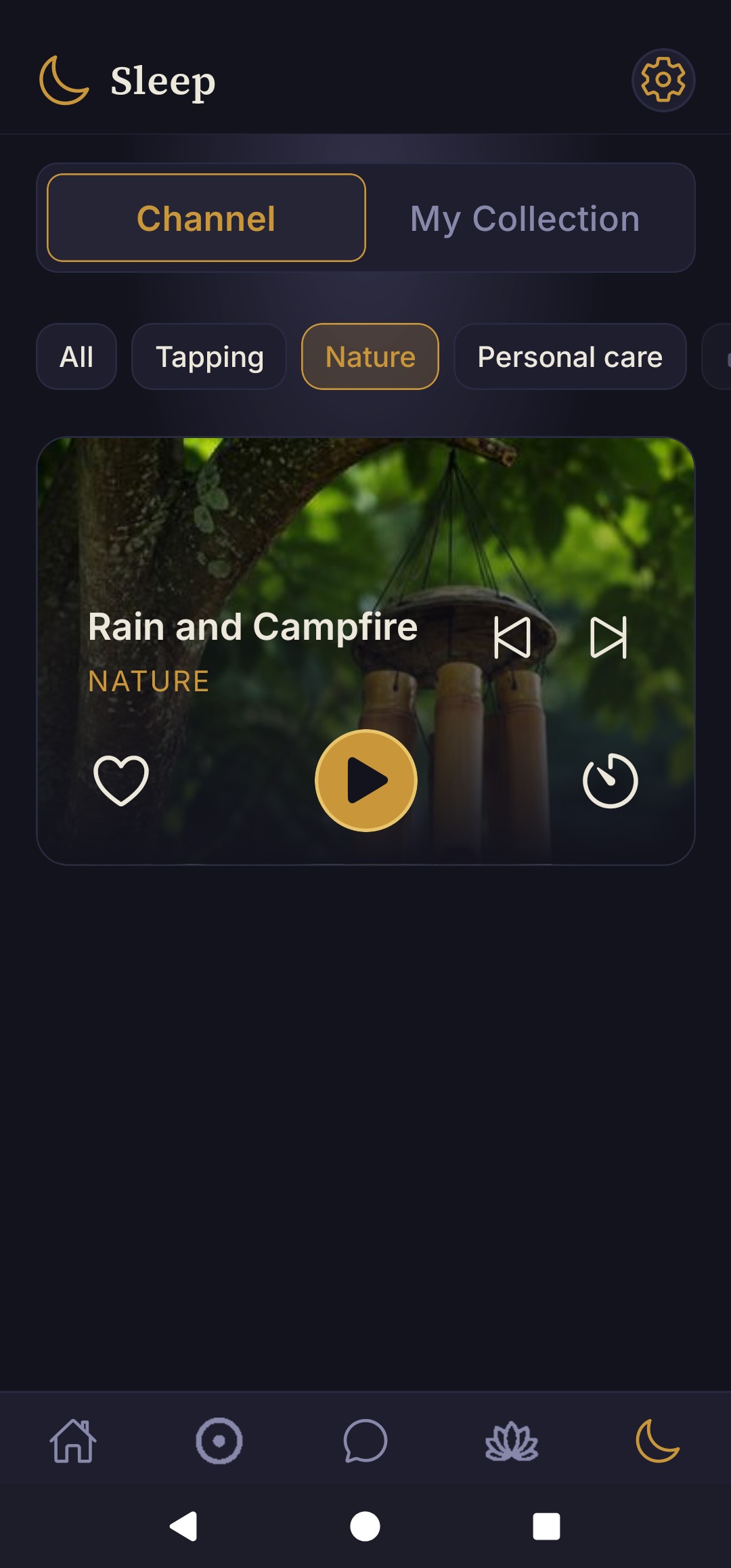 Wildflower ASMR channel browse screen